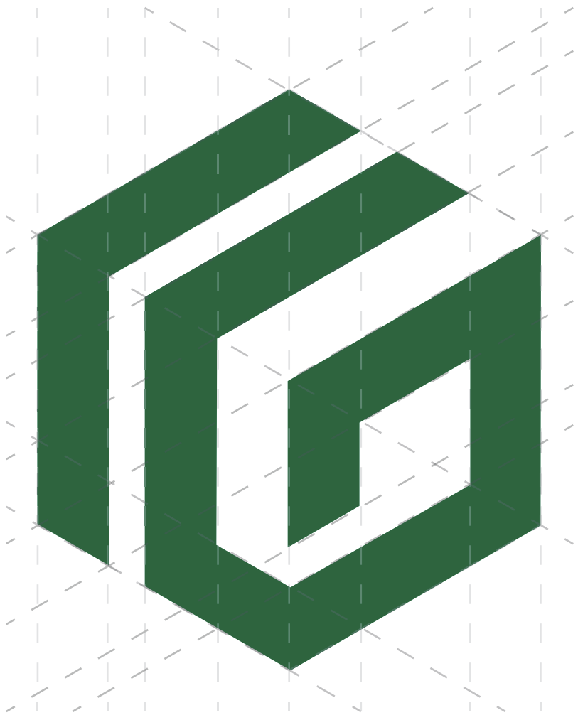 Greenchurch Grid logo in dark green with geometric hexagonal design