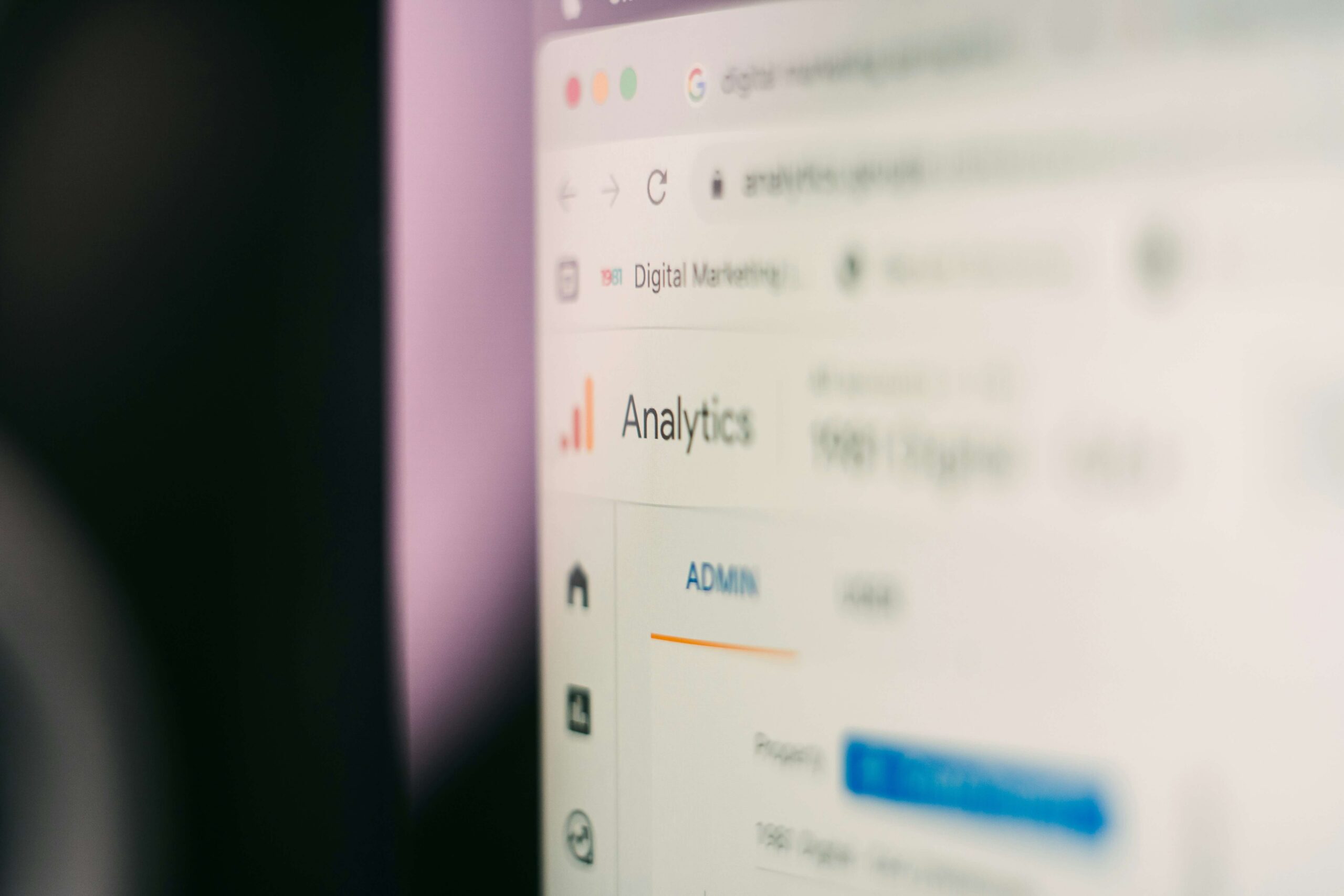 Close-up of digital marketing analytics dashboard on a computer screen